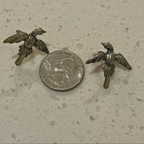 Vintage sterling silver screw on bird earrings - Picture 6 of 6